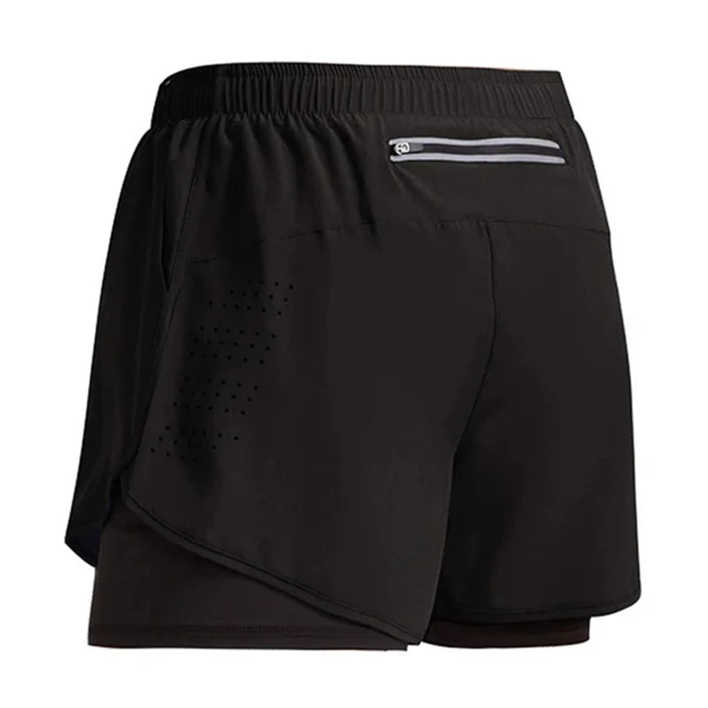 Short Sport Homme 2-en-1 Double Couche Sportswear Entraînement Plage Jogging Gym Running Été Respirant Séchage Rapide Confortable – Short Performance Premium | Mode Homme Sport Premium