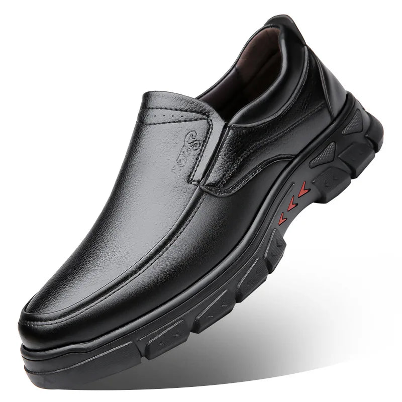 Mocassins Cuir Noir Homme Grande Taille – Chaussures Dress Designer Semelle Douce Printemps