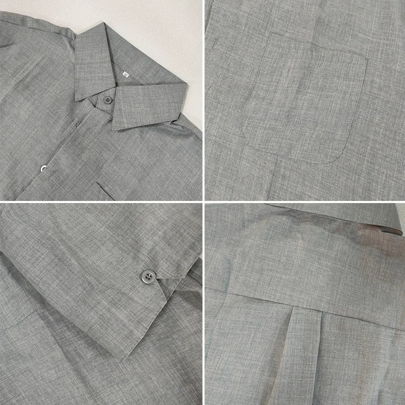 Herrenhemd Leinen Baumwolle Sommer Kurzarm Casual Unifarben Umlegekragen Formell Strand Leicht Atmungsaktiv – Lässiges Schickes Trendhemd | Premium Herrenmode