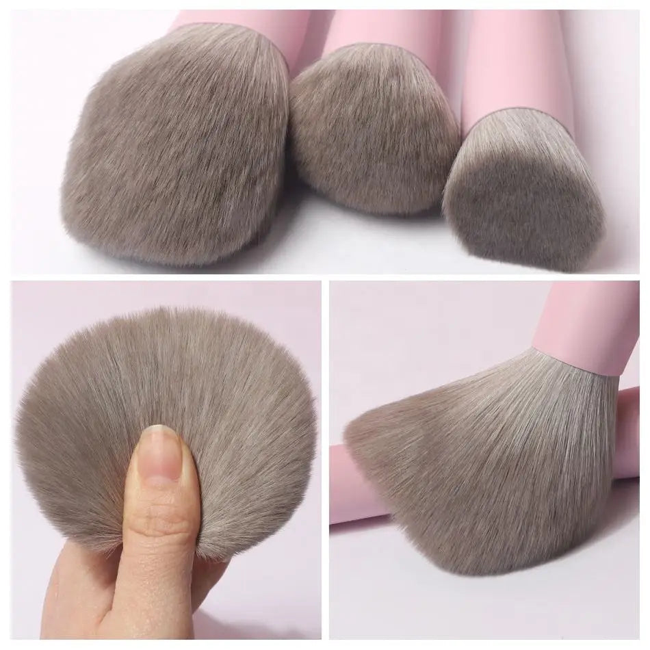 Set 8 Pinceaux Maquillage Violet & Rose Vegan – Poils Synthétiques | Fond de Teint, Fards & Poudre | Accessoire Beauté Premium