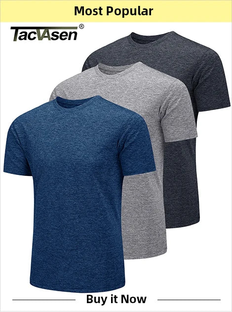 TACVASEN Quick Dry Summer T-shirts Mens Running Jogging T-shirts Crew Neck Athlete Sports Gym Fitness Pullover Reflective Shirts