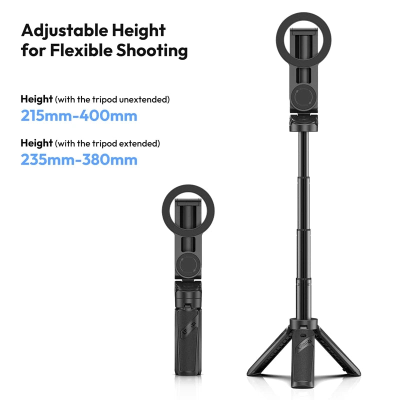 Ulanzi JJ03 Trépied Magnétique Selfie Stick – Grip Téléphone Bureau iPhone 16 15 14 13 Pro