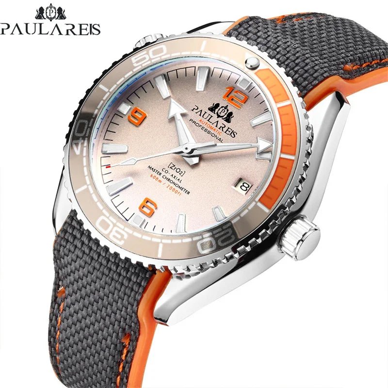 Herrenarmbanduhr Automatik Mechanisch Luxus – Gummiarmband Leuchtend Wasserdicht Kalender