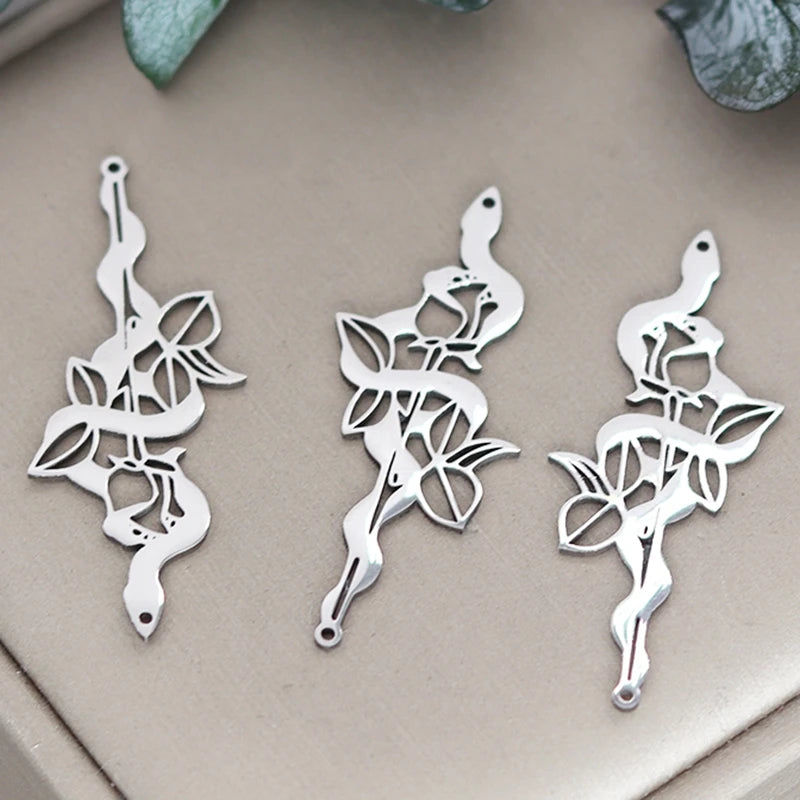 Lot 3 Breloques Animaux Acier Titane DIY – Renard, Lapin, Chat, Cygne, Dragon, Serpent & Plus | Pendentifs Bijoux Fait Main Bracelet & Collier