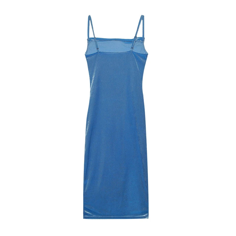 Robe Maxi Velours Sans Manches Fente Sexy - Style Y2K Élégant Soirée & Streetwear Femme