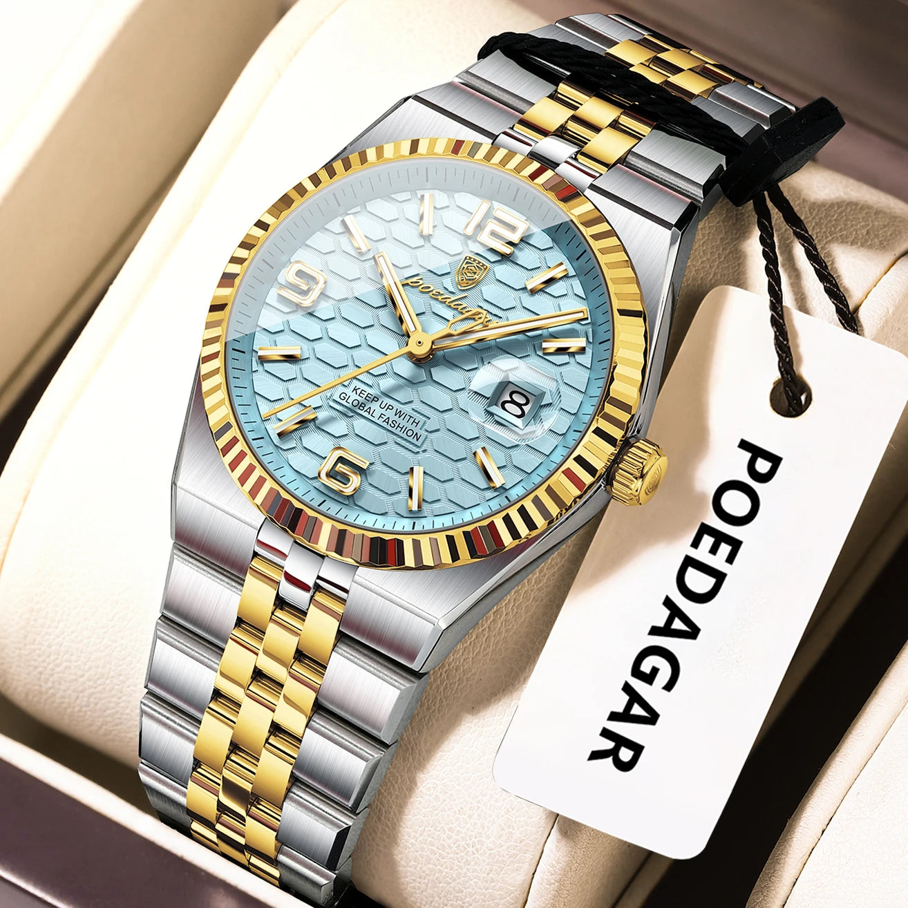 Montre Femme POEDAGAR Élégante Luxe Quartz – Lumineuse Étanche Date + Boîte Cadeau