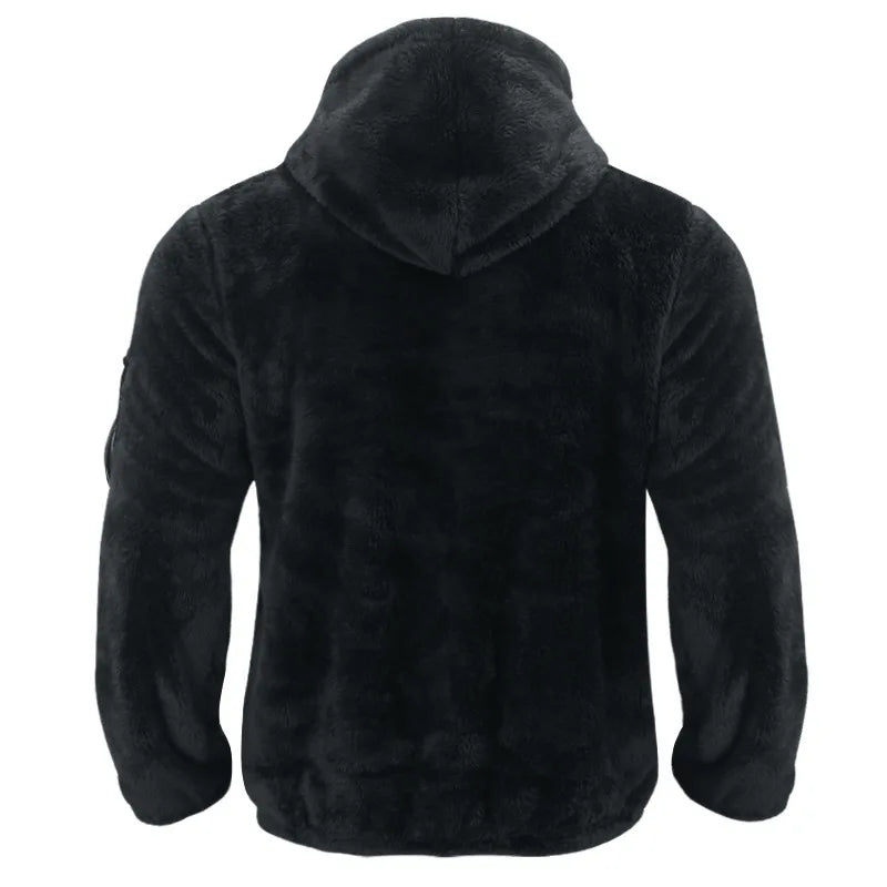 Veste Homme Automne Hiver Polaire Double Face Chaude Capuche Loose Casual Coupe-Vent – Manteau Chaud Tendance Saison Froide | Mode Homme Premium