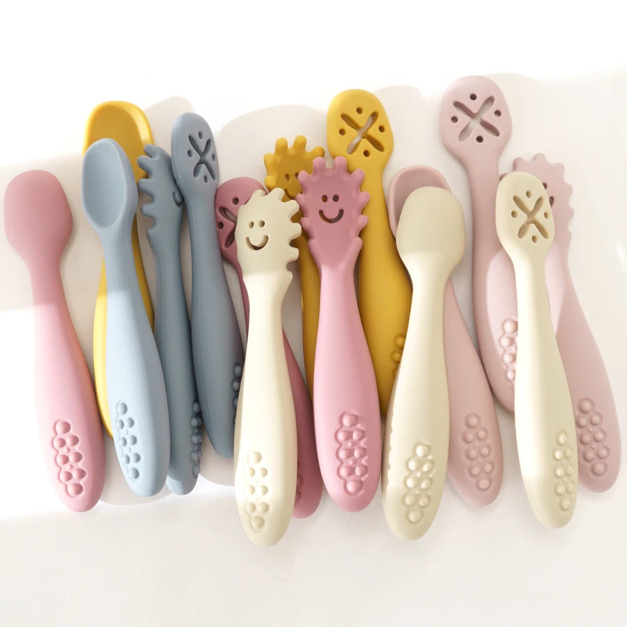 Set de 3 Cuillères d'Apprentissage Bébé – Couverts Ergonomiques pour Tout-Petits
