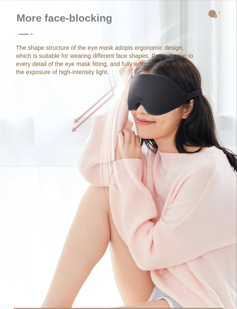 Masque de Sommeil 3D Mousse Mémoire - Occultant Total & Confort Premium