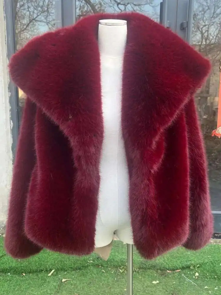 Cardigan Femme Col Revers Fourrure Manches Longues Élégant – Manteau Mode Chic & Tendance | Automne Hiver