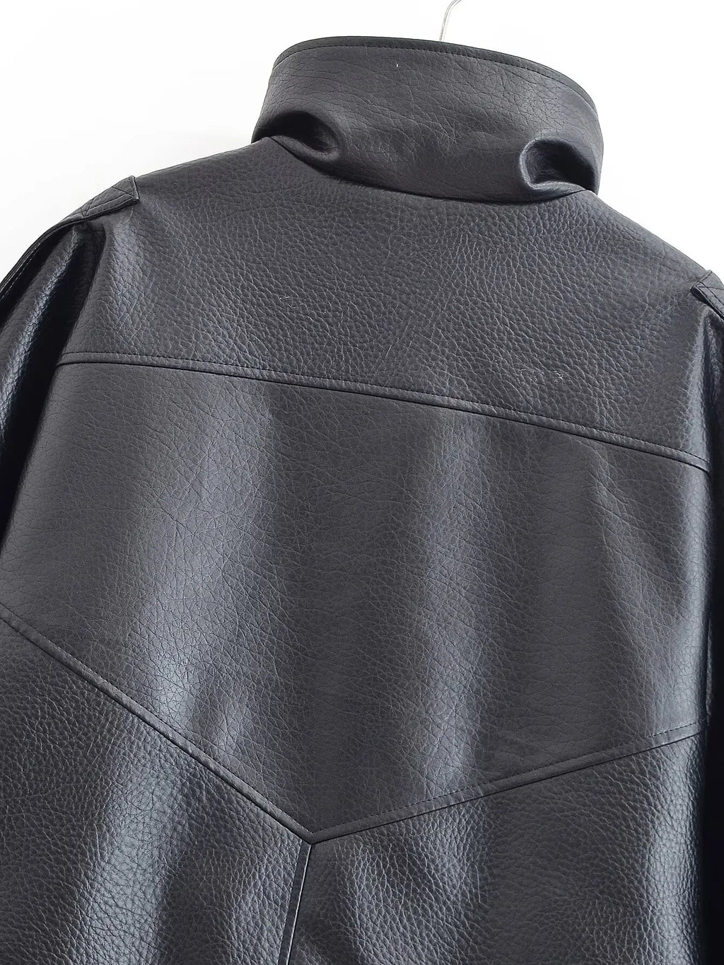 Veste Femme Asymétrique Noire Manches Longues Poches Zippée Ample – Style Mode High Street | Automne | HH