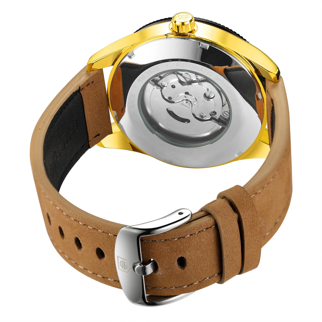 Montre Homme FORSINING Mécanique Automatique Chronographe Calendrier Cuir & Acier – Luxe Haute Qualité