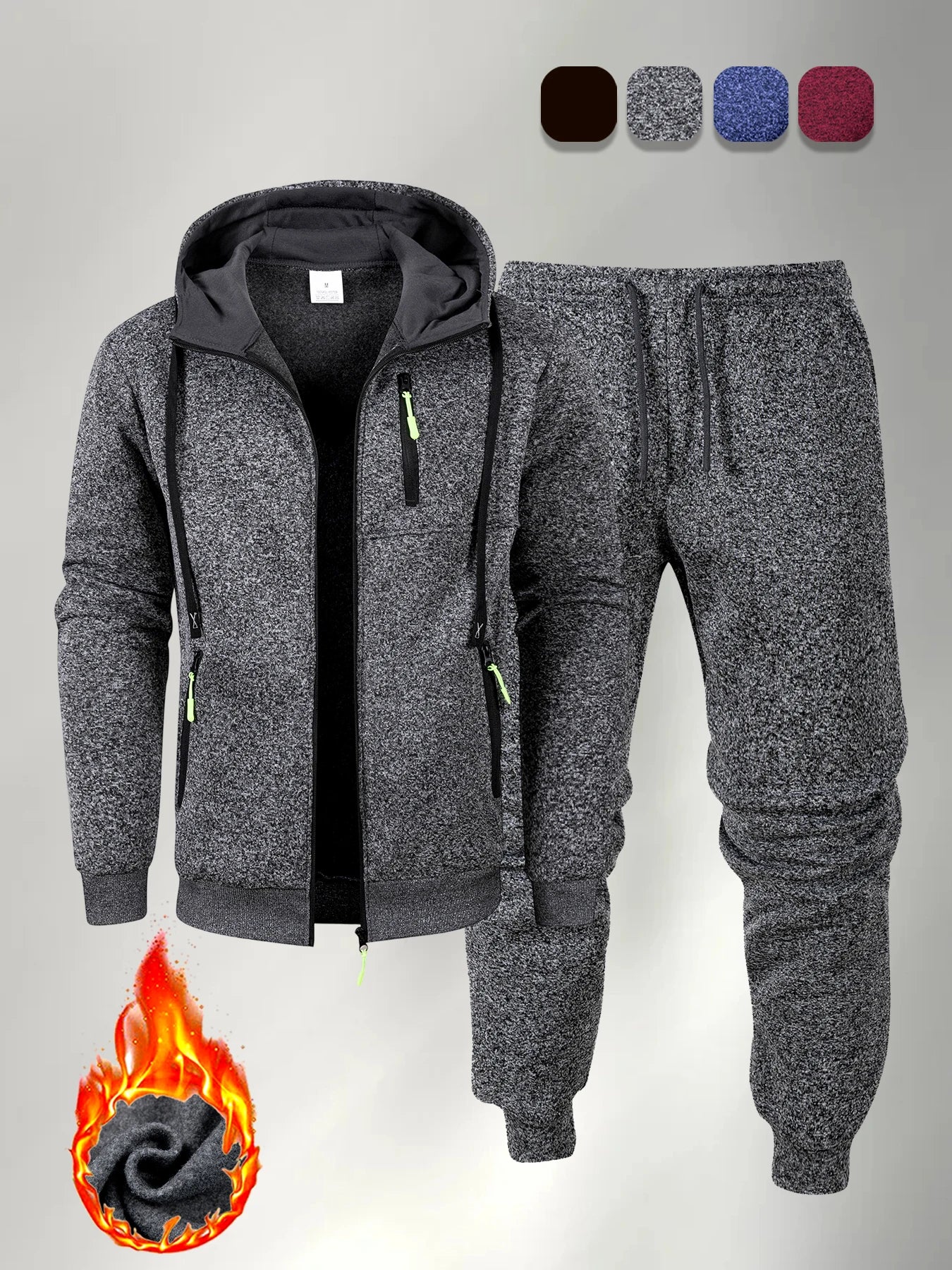 Ensemble Jogging 2 Pièces Homme Zip Capuche – Sweatshirt Pantalon Sportswear Casual Automne
