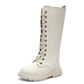 Bottes Hautes Fille Hiver Style Moto – Cuissardes Semelle Souple Plateforme Princesse Enfant