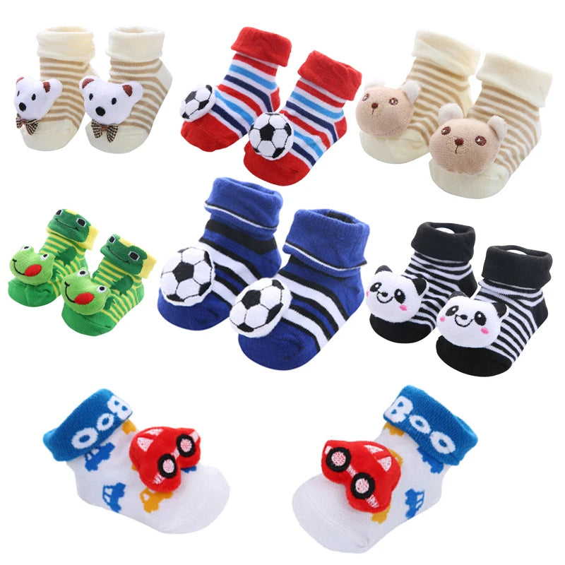 Chaussettes Bébé Unisexe Motifs Animaux Cartoon – Antidérapantes Nouveau-Né Toddler Cadeau Naissance