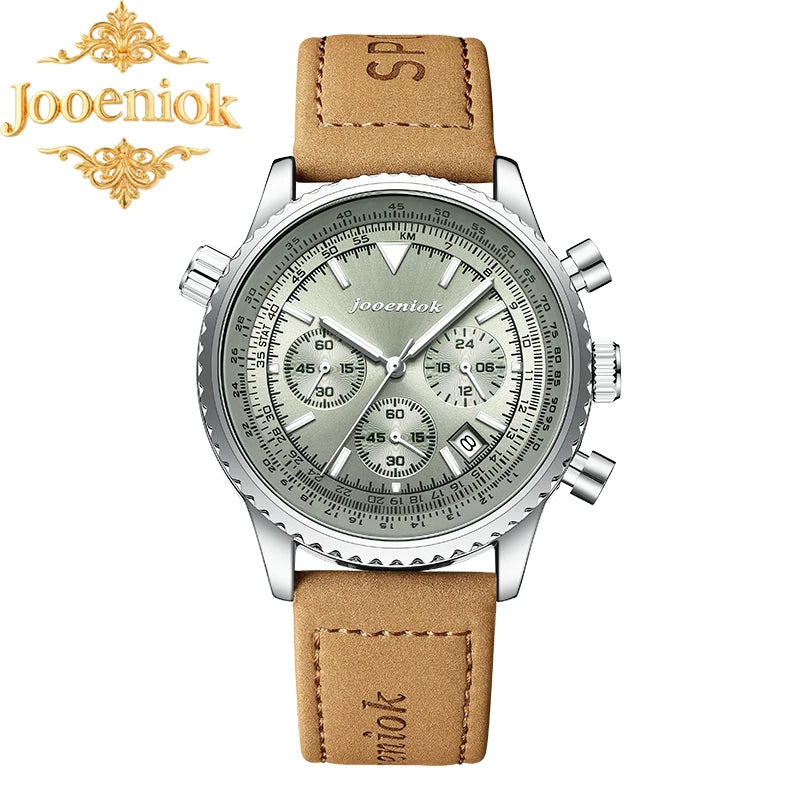Montre Homme Luxe Chronographe Quartz Cuir – Sport Étanche Lumineux Date Fashion 2025