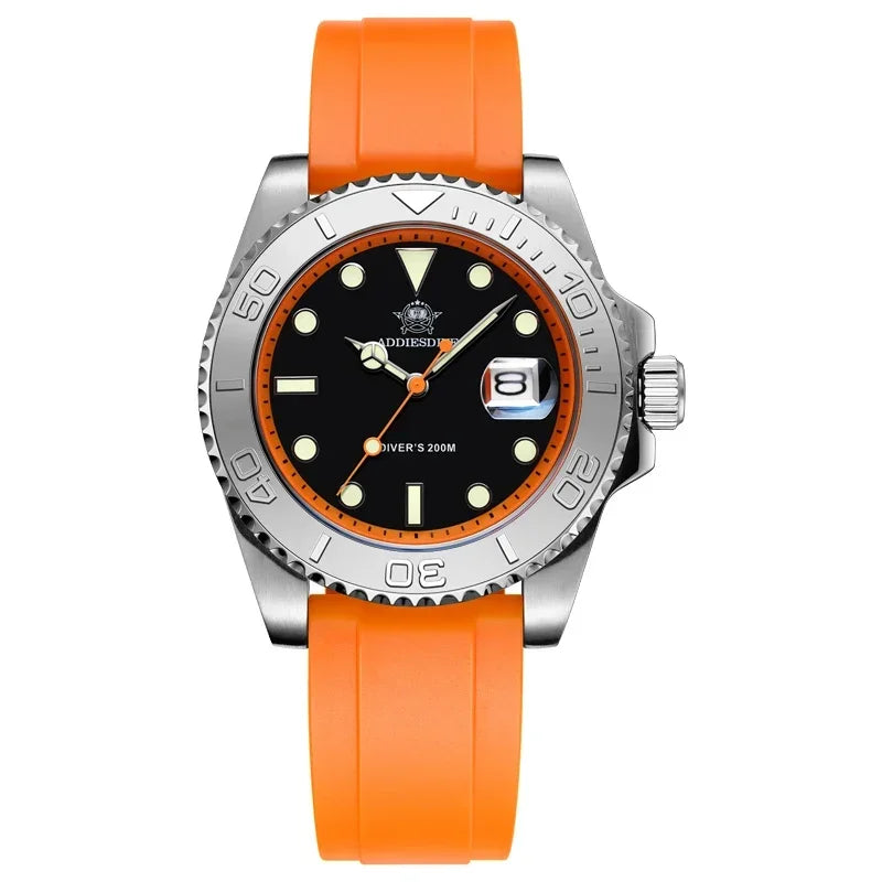 Montre Homme ADDIESDIVE AD2040 Quartz Plongée 41mm – Super Lumineuse 200M Caoutchouc Calendrier