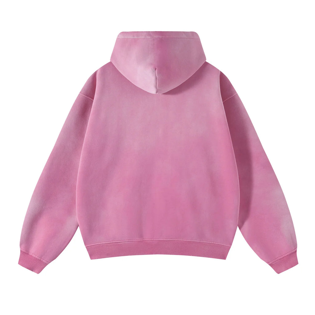 Hoodie Homme Oversize Zip Tie Dye Dégradé – Sweat Cardigan Peluche Loose Grande Taille Hiver | Mode Homme Premium