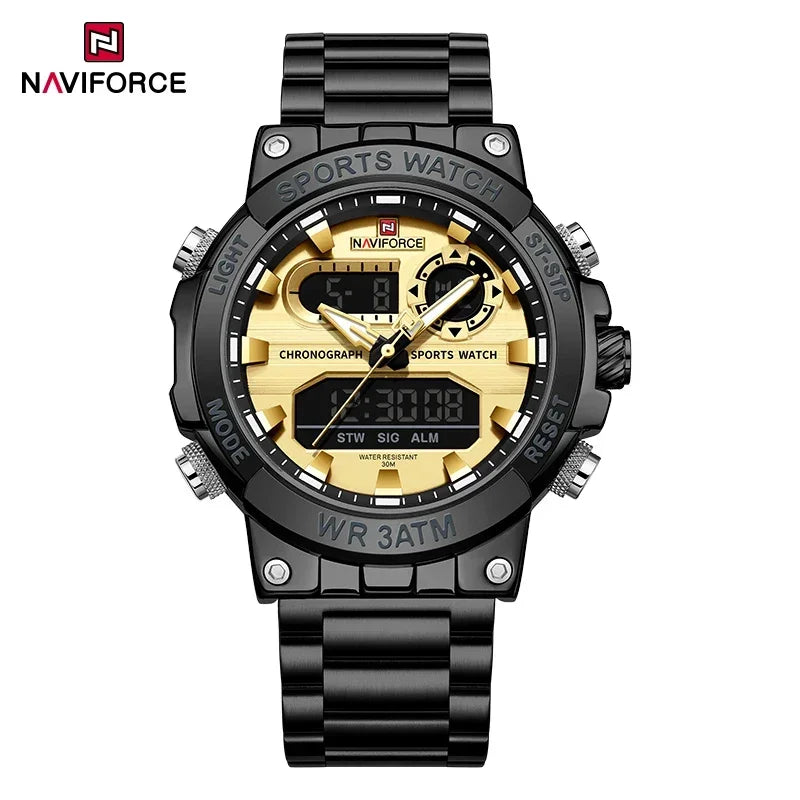 Montre Homme Militaire NAVIFORCE Double Affichage Quartz – Sport Étanche Grand Cadran
