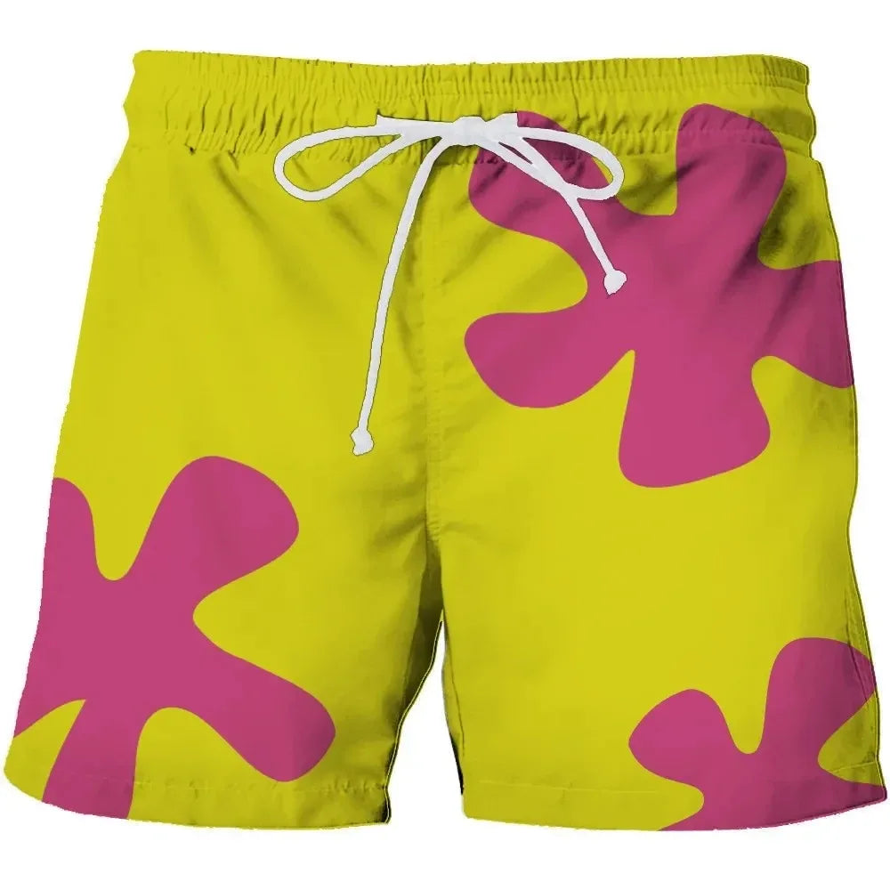 Bade-Short für Herren und Damen mit 3D-Anime-Motiv Patrick Star – schnelltrocknend für Strand & Hip Hop | Sommer