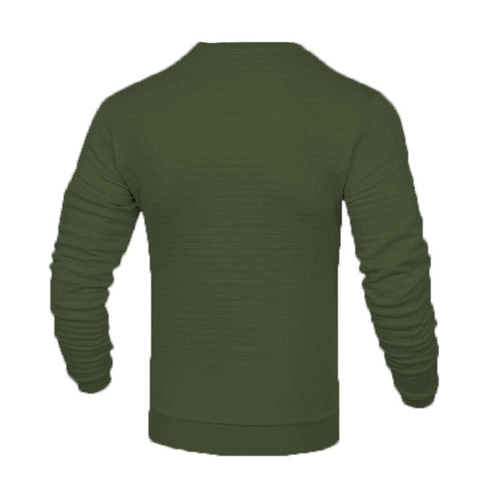 Hoodie Homme Col Rond Jacquard Carreaux Waffle Texture Fashion Casual Chaud Tendance Streetwear – Sweat À Capuche Motif Carreaux Premium | Mode Homme Streetwear Premium