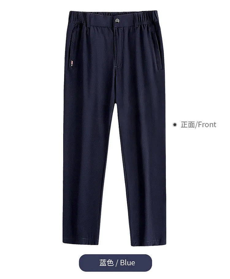 Pantalon Homme Grande Taille Soie de Glace Stretch Respirant Jambe Droite Séchage Rapide Élastique Été Confortable Léger Noir Jusqu'à 6XL – Pantalon Premium Grande Taille Soie de Glace Stretch Été | Mode Homme Grande Taille Premium
