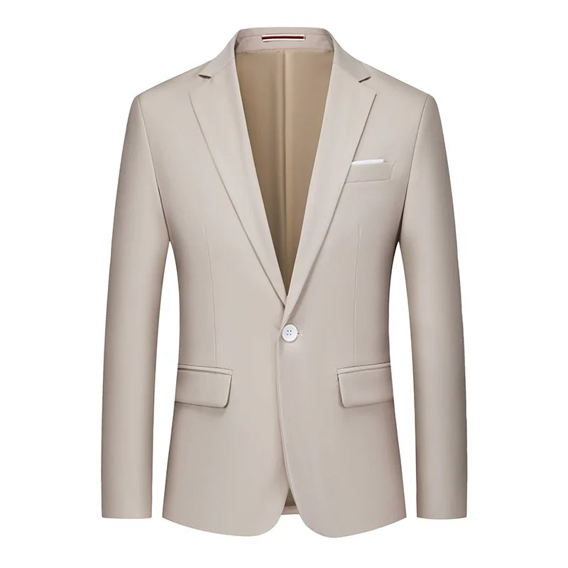 Blazer Homme Gentleman Slim Blanc Casual Business Uni Haute Qualité Grande Taille – Veste Élégante Luxe Classique | Mode Homme Premium