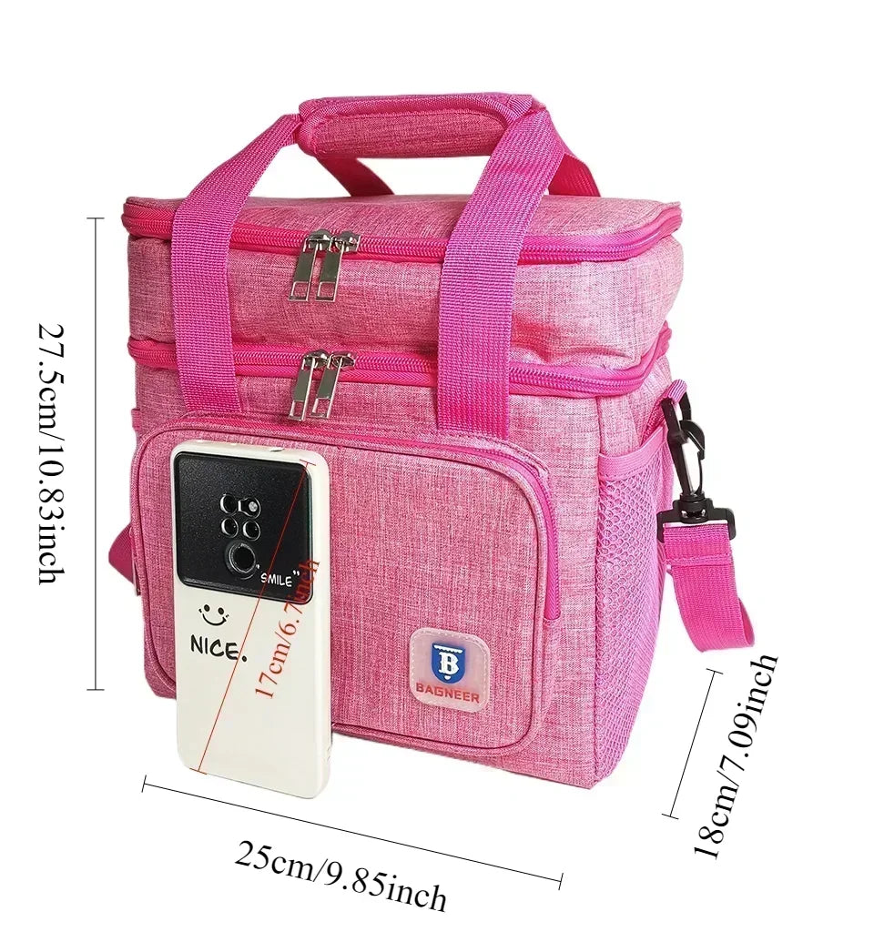 Sac Repas Isotherme – Lunch Bag Pique-Nique Camping Travail École Anti-Fuite Bandoulière