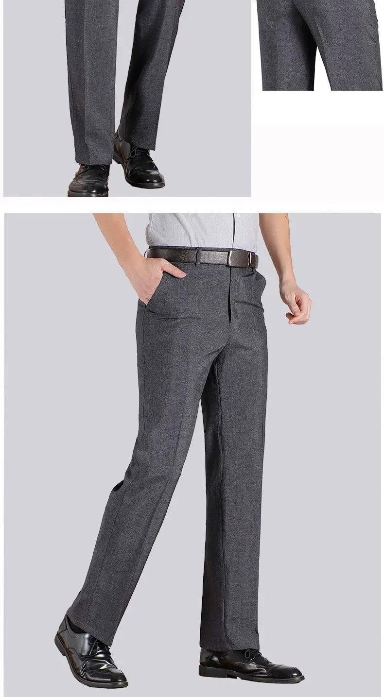 Pantalon de Costume Homme Haute Qualité Taille Haute Classique Business Casual Été Printemps Automne – Pantalon Élégant Professionnel | Mode Homme Premium