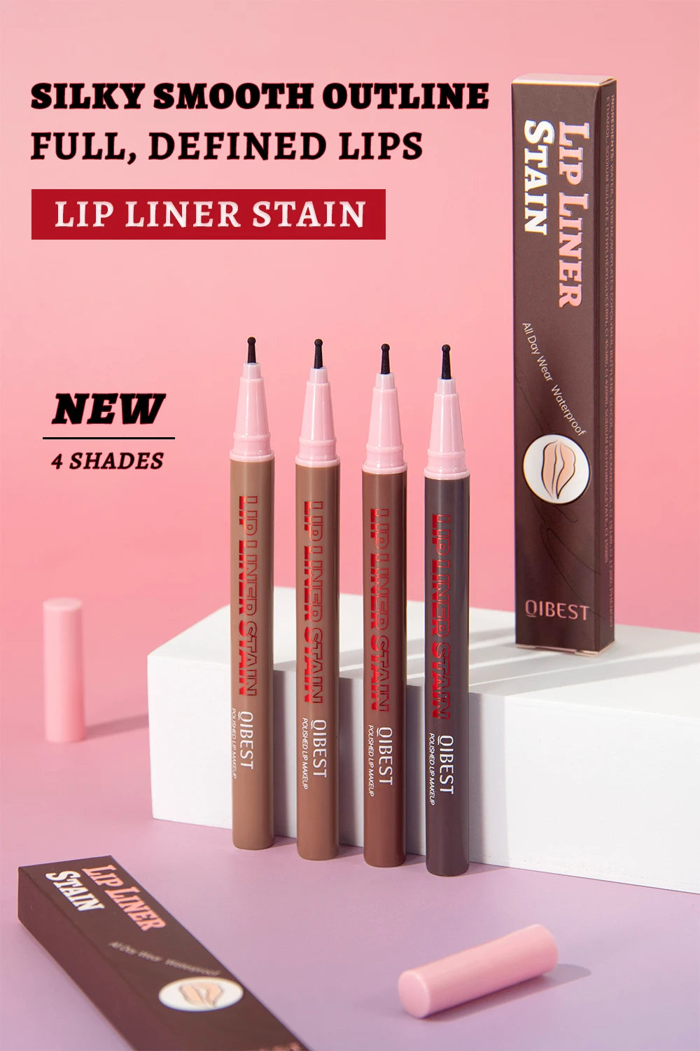 Lip Liner Liquide Mat Waterproof – Applicateur Sponge Tip Teinture | Contour Lèvres Longue Tenue