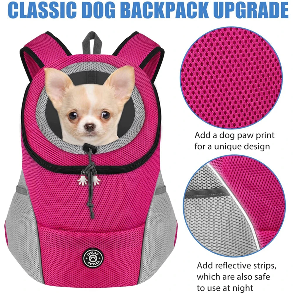 Sac à Dos Transport Chien Chat Randonnée – Respirant Réglé Bandes Réfléchissantes Sécurité
