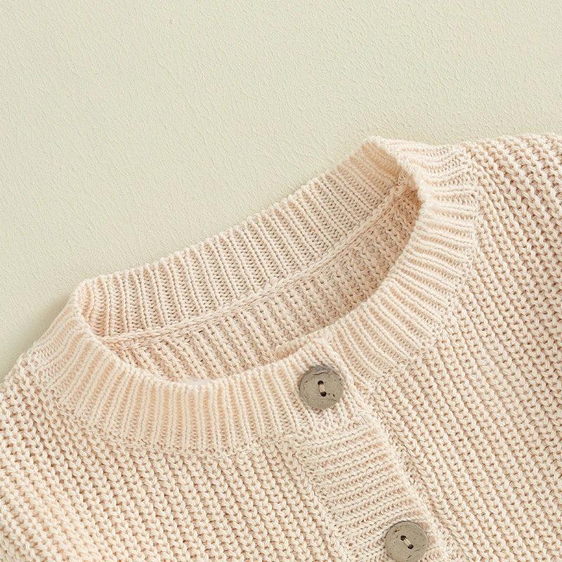 Gilet Cardigan Bébé Tricoté Coton Unisexe – Pull Printemps Automne Enfant Garçon Fille