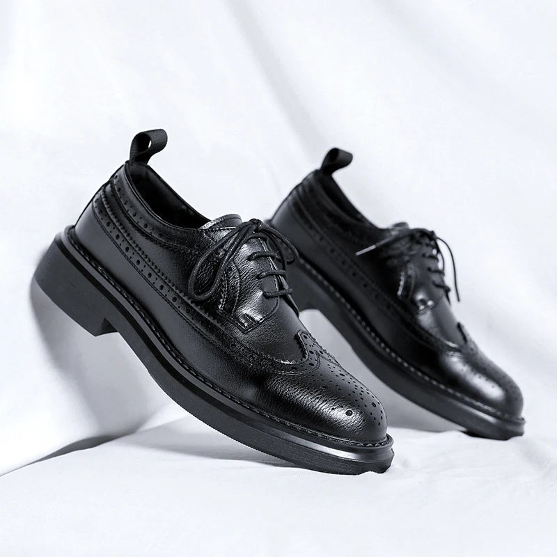 Brogues Oxfords Patent Leather Homme – Lacets Formal Noir Mariage Fête Dress Shoes