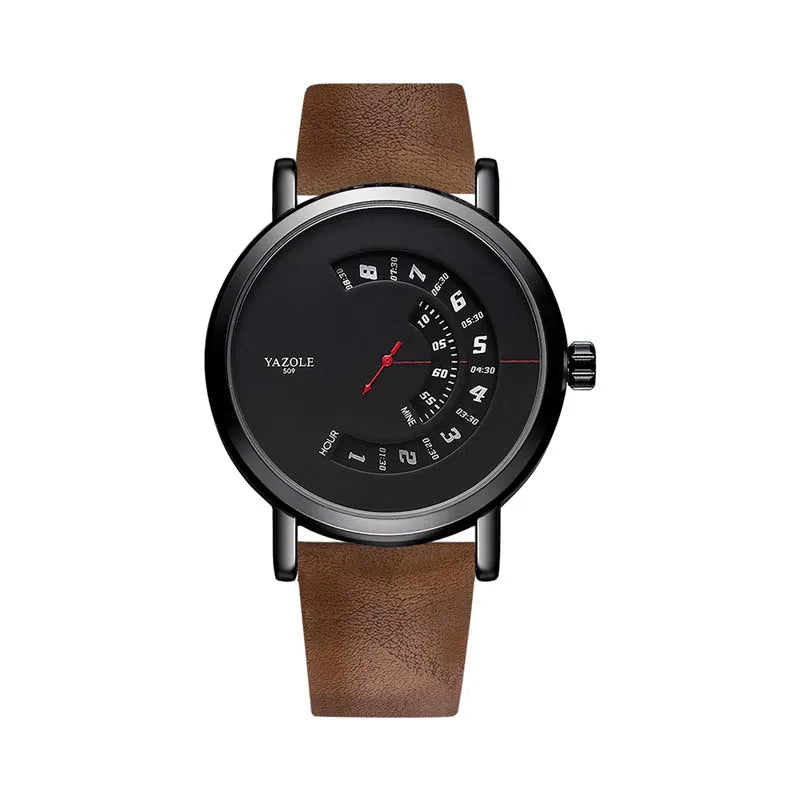 Montre Homme YAZOLE Quartz Bracelet PU Casual Unique – Étanche Fashion Tendance 2025