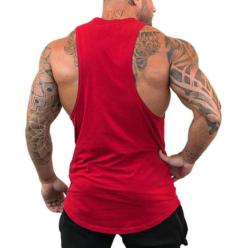 Débardeur Homme Gym Musculation Coton – Sans Manches Fitness Bodybuilding Stringer Jogging