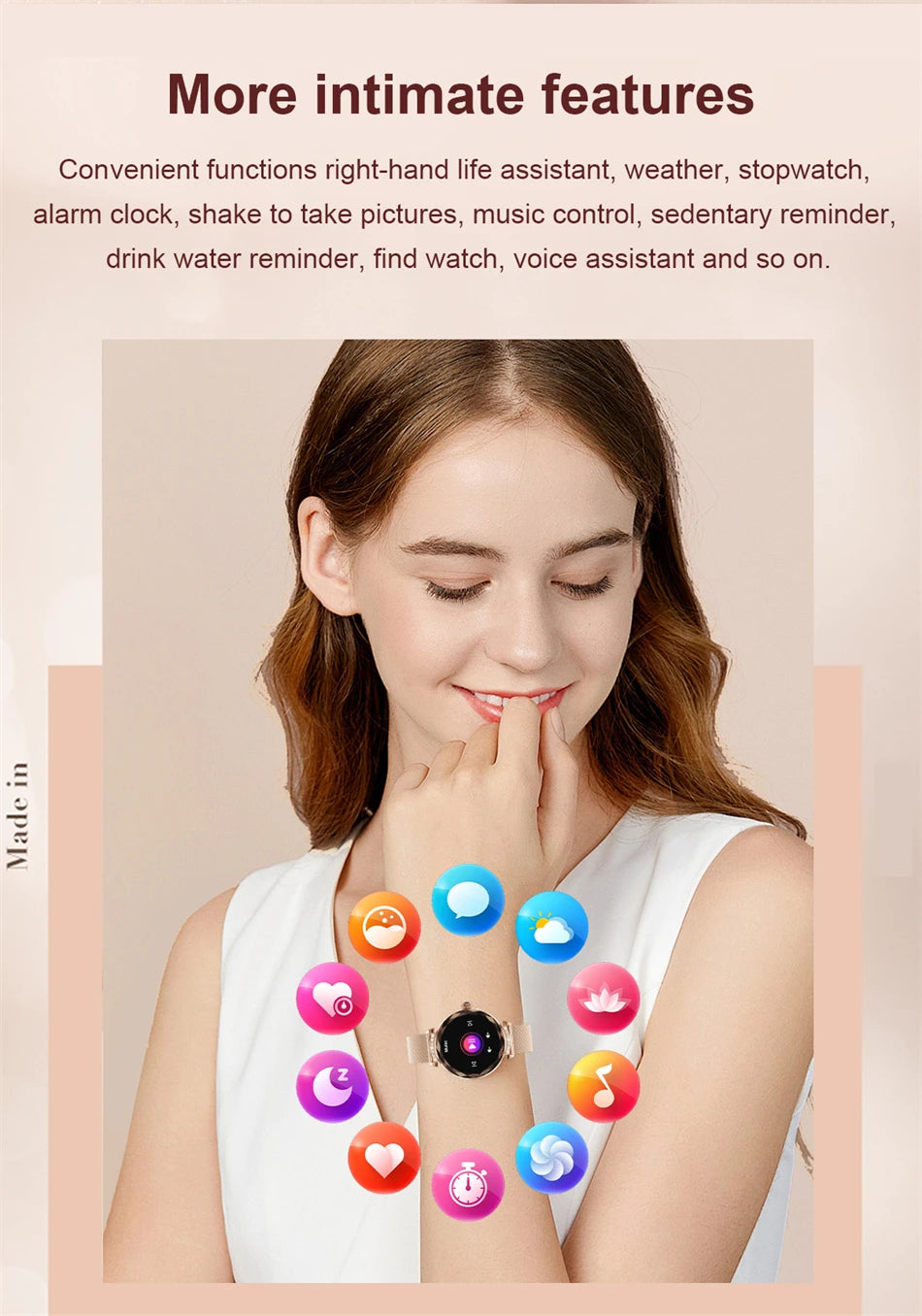 Montre Connectée Femme LIGE NX7 Pro – Écran AMOLED | Appels Bluetooth, Suivi Santé & Sport | Smartwatch Fashion Luxe