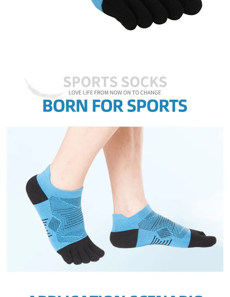 Coolmax Sport Zehensocken Herren – Atmungsaktives, feuchtigkeitsableitendes Mesh | Laufen, Wandern & Radfahren | Paar
