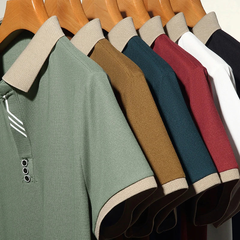 Polo Homme Couleur Unie Manches Courtes Été – Top Casual Fashion Confortable Business & Loisirs | Mode Homme