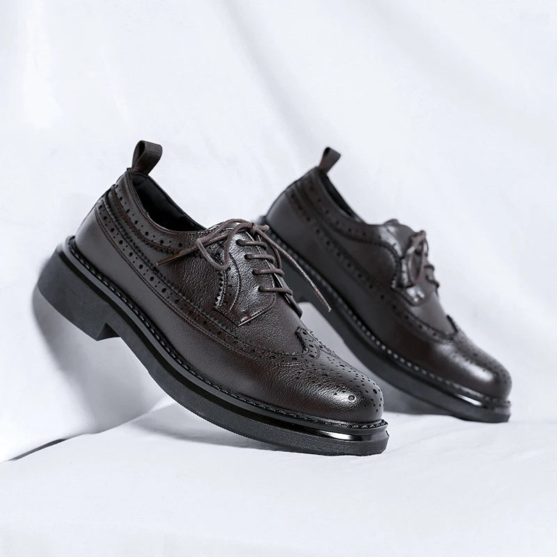 Brogues Oxfords Patent Leather Homme – Lacets Formal Noir Mariage Fête Dress Shoes