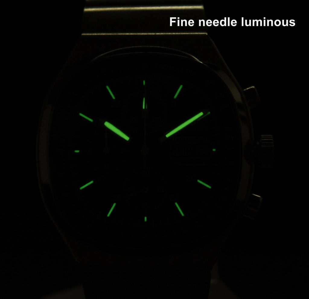 Hruodland F022 Retro Chronograph-Herrenuhr – Saphirglas Edelstahl Blau & Schwarz Fashion