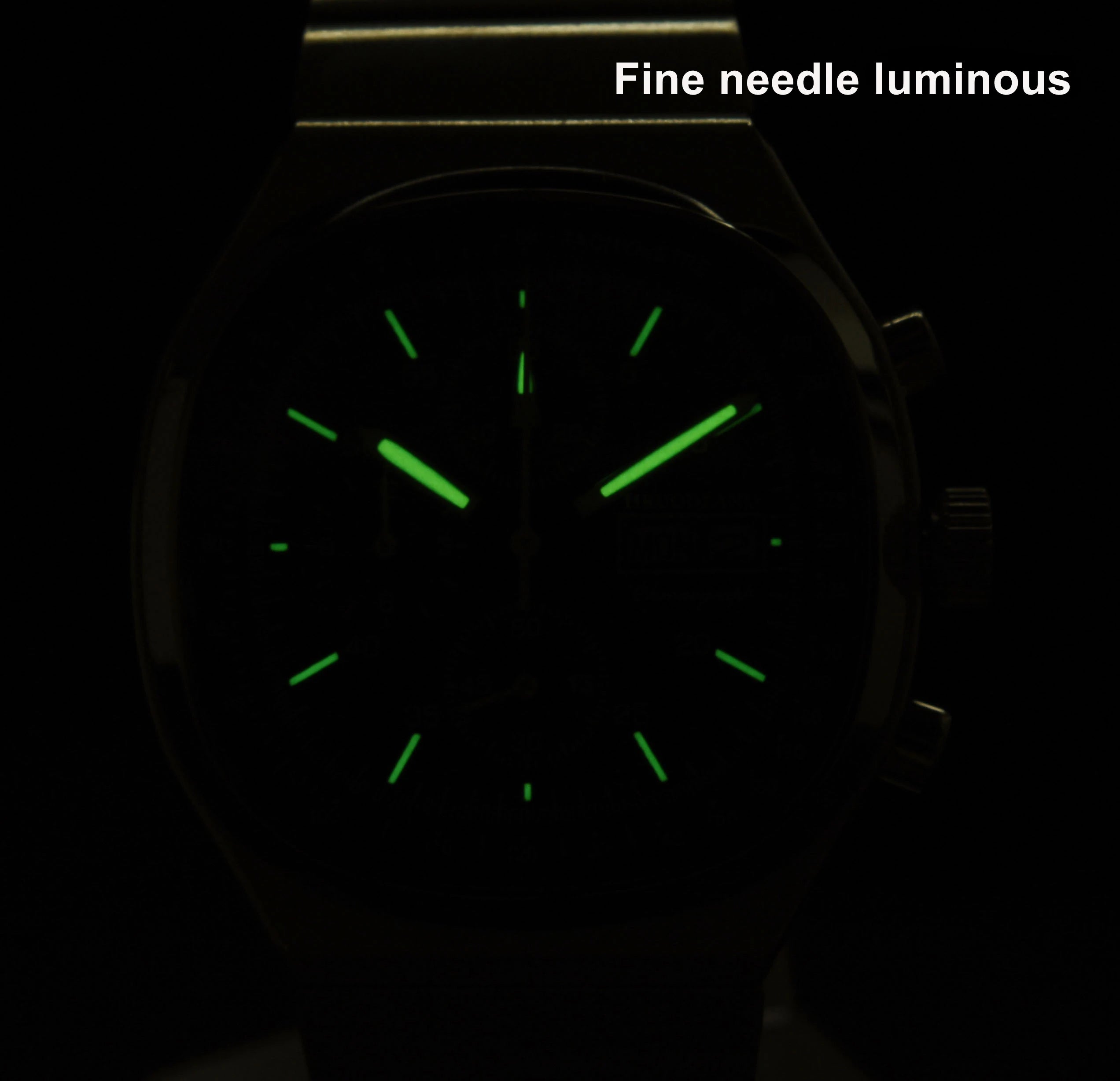 Hruodland F022 Retro Chronograph-Herrenuhr – Saphirglas Edelstahl Blau & Schwarz Fashion