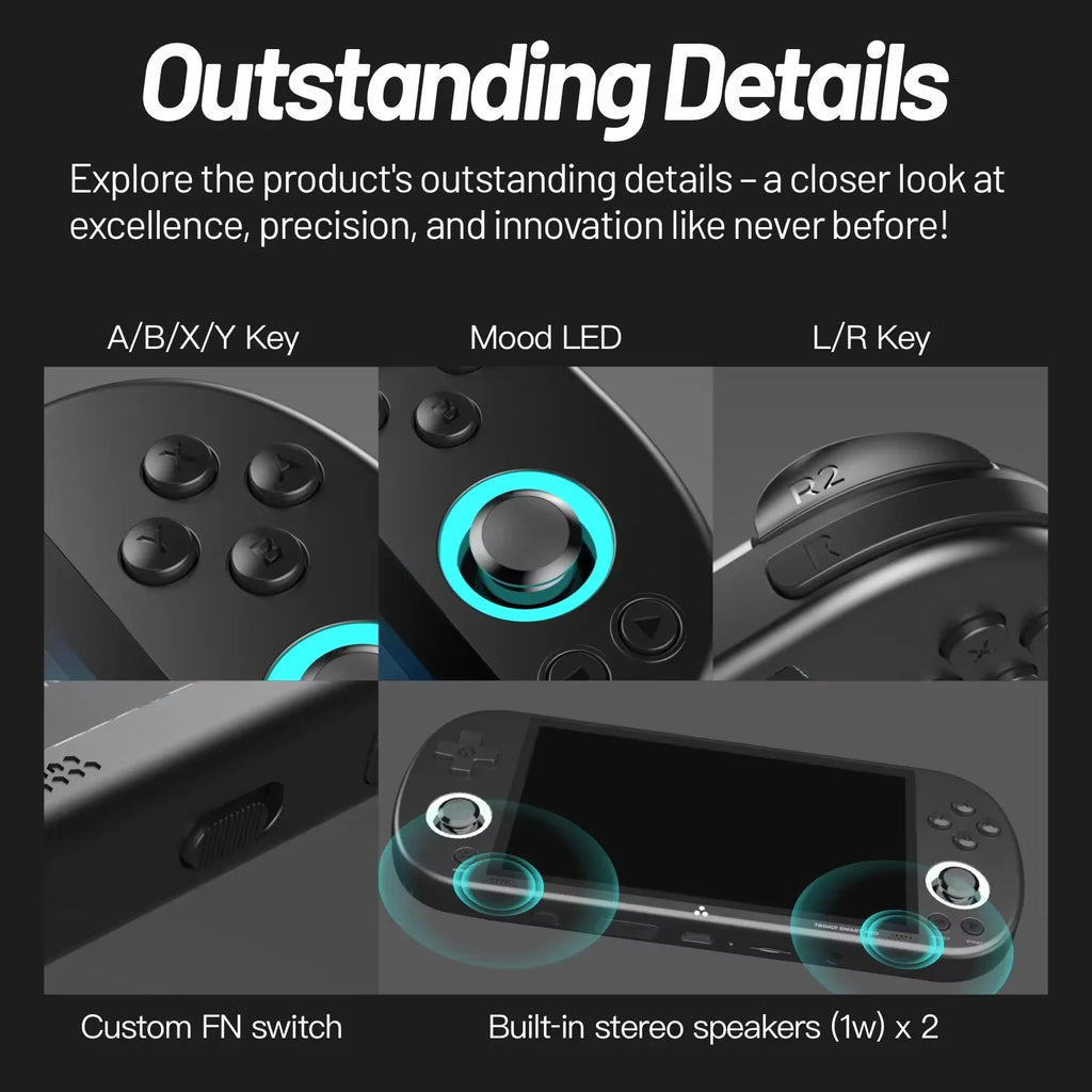 Trimui Smart Pro Console Rétro Portable 4.96'' IPS – Linux, Joystick RGB | Cadeau Gaming Jeux Rétro