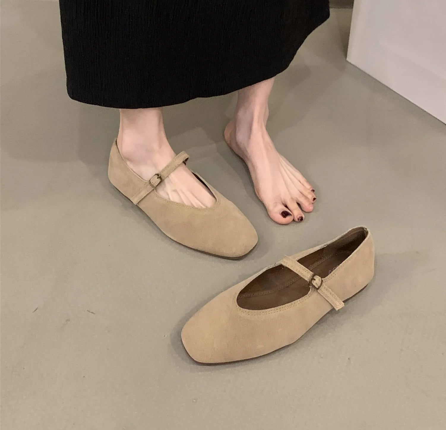 Bailamos Ballerines Cuir Bout Rond Slip-on Femme 2024 – Dress Élégant Casual Printemps