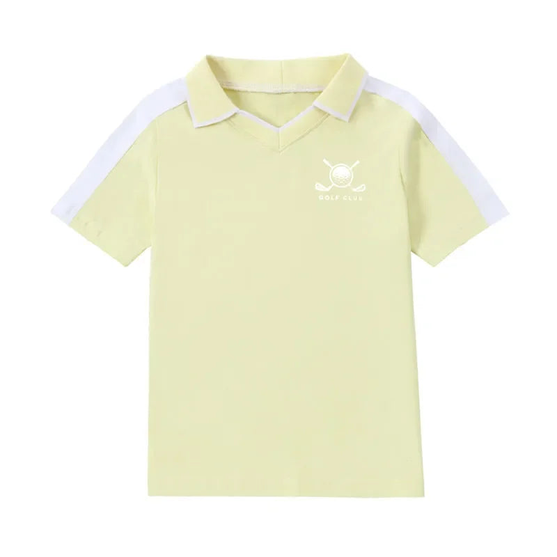 Tenue Golf Enfant Coton Plissé Unisexe – Ensemble Chemise Robe Sport Casual Famille Assortie SS 2025