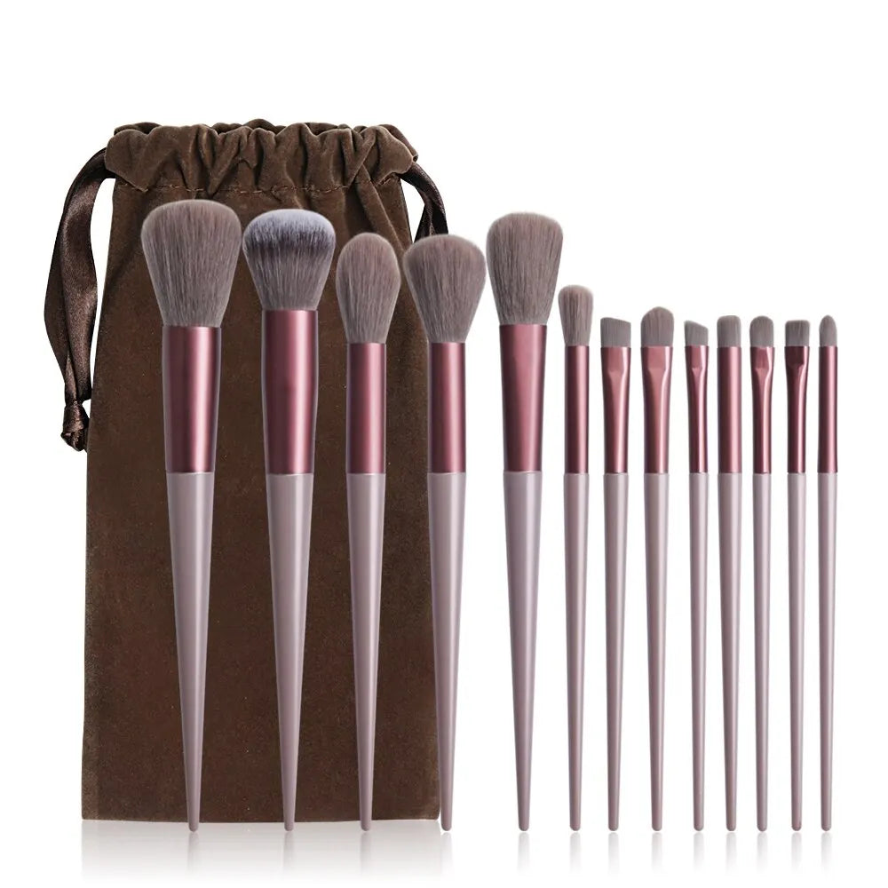 Set 13 Pinceaux Maquillage Femme – Fards, Fond de Teint & Blush | Poils Doux Cosmétiques
