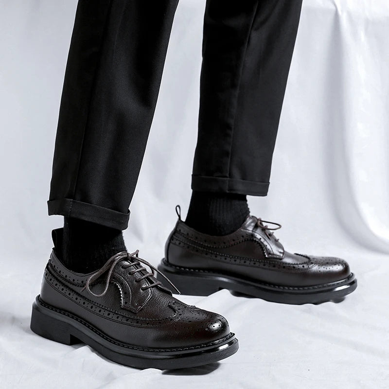 Brogues Oxfords Patent Leather Homme – Lacets Formal Noir Mariage Fête Dress Shoes