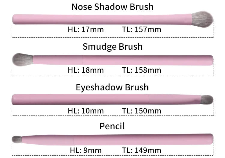 Set 8 Pinceaux Maquillage Violet & Rose Vegan – Poils Synthétiques | Fond de Teint, Fards & Poudre | Accessoire Beauté Premium