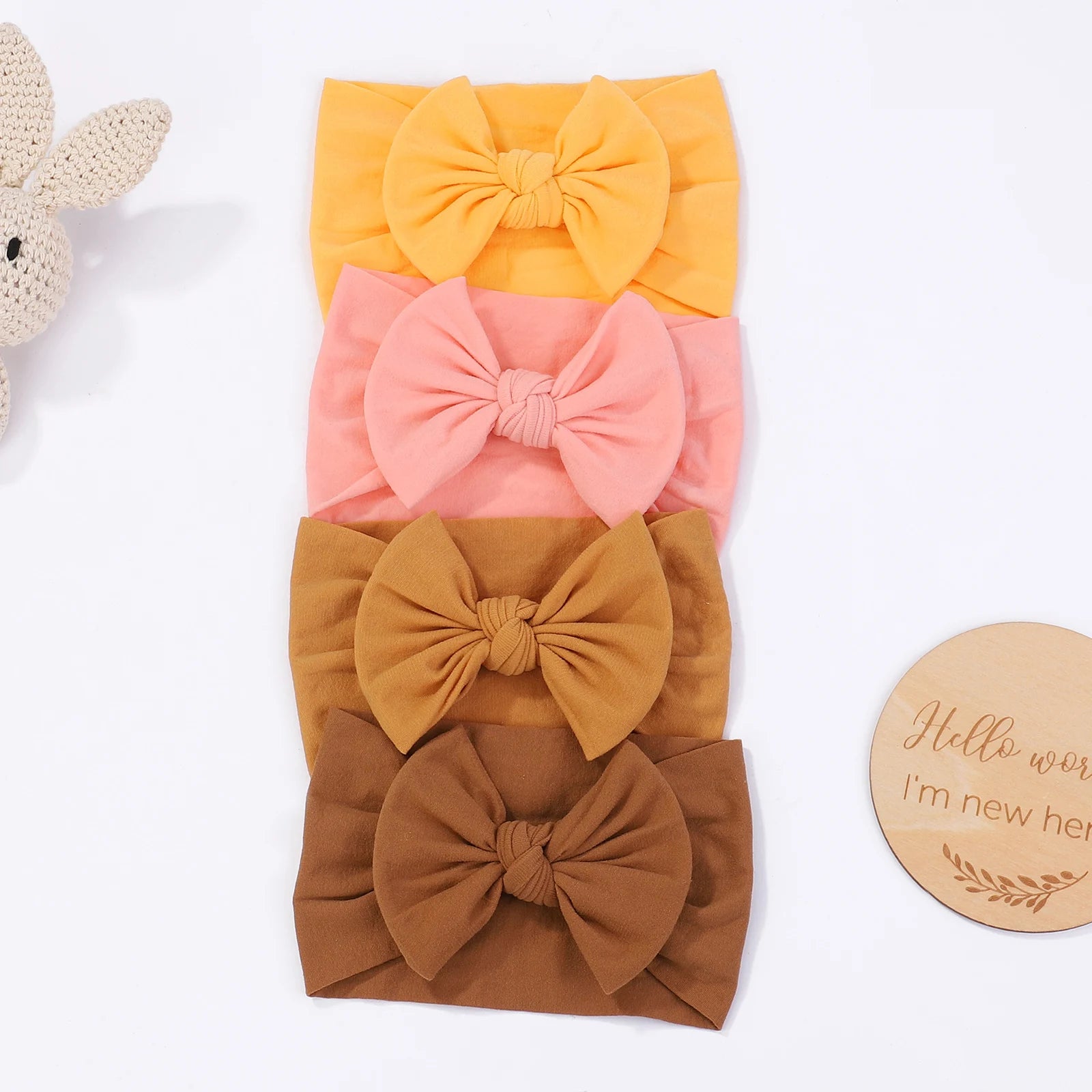 Bandeau Nœud Bébé Fille Élastique Large – Turban Headband Accessoire Cheveux 48 Couleurs