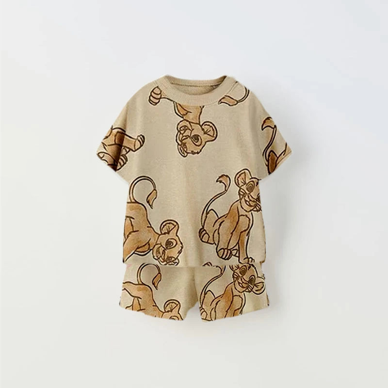 Ensemble 2 Pièces Enfant T-Shirt + Short Imprimé Donald Duck – Tenue Cartoon Unisexe Manches Courtes