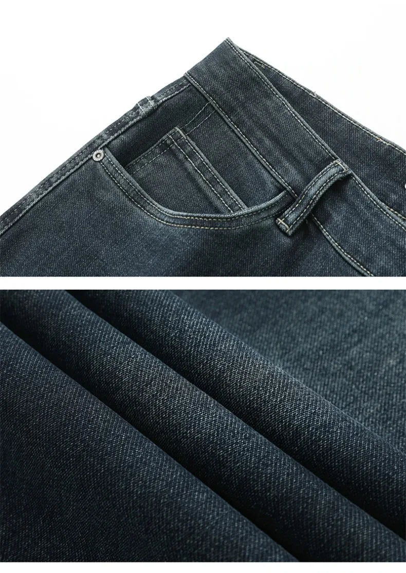 Herren Loose Straight Weites Bein Business Casual Bequem Vielseitig Frühling Herbst Elegant Zeitlos Fashion – Premium Wide Leg Business Casual Straight Jeans | Herren Denim Business Premium Mode